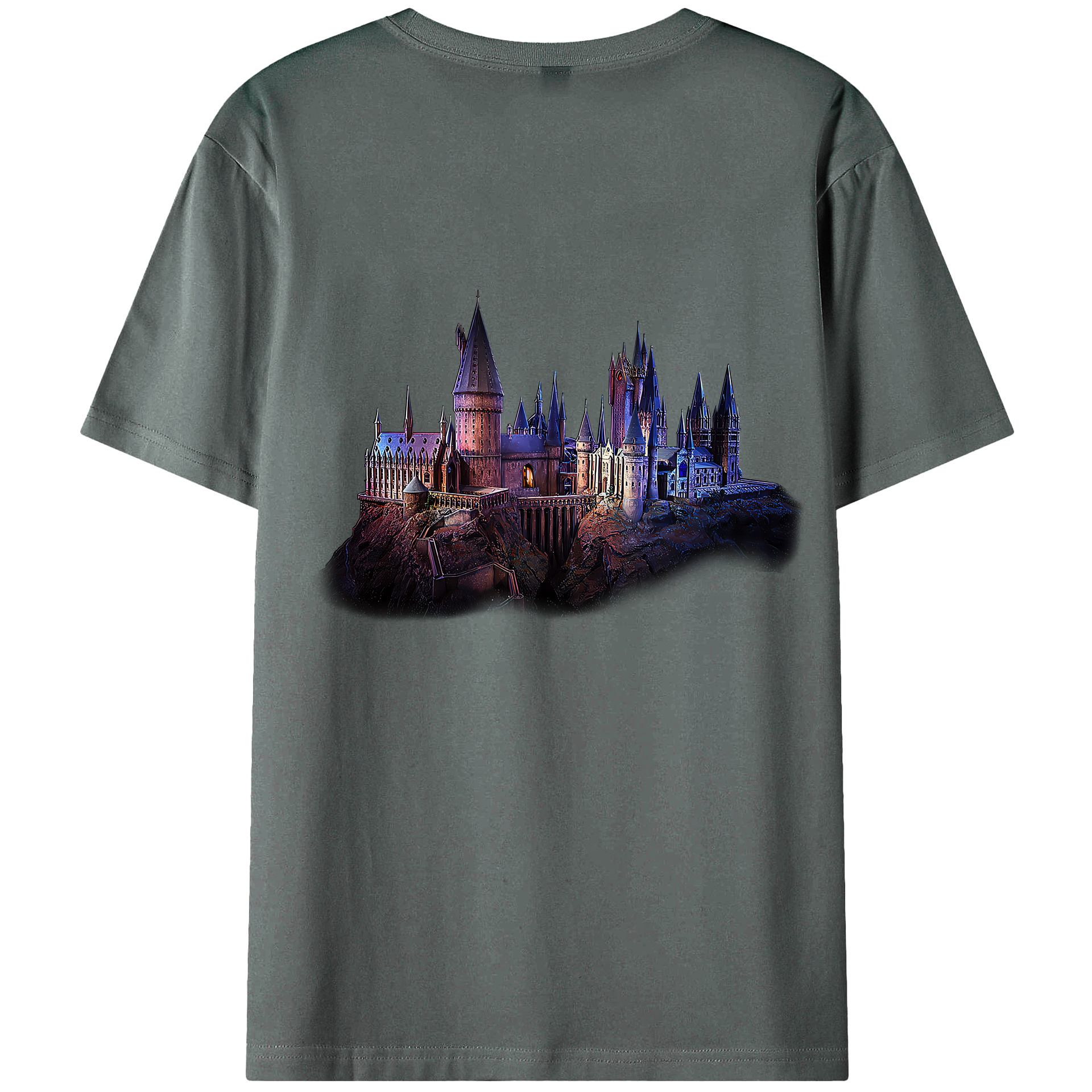 （画像用） Harry Potter ハリー・ポッターシリーズ 綿100％ メンズ半袖Tシャツ（バックプリント） 通気性